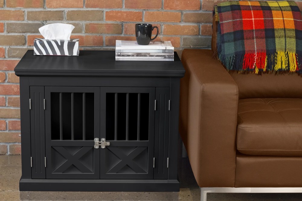 Contemporary Home Living 30.5" Black Rectangular Medium Slide Triple Door Dog Crate - Image 7