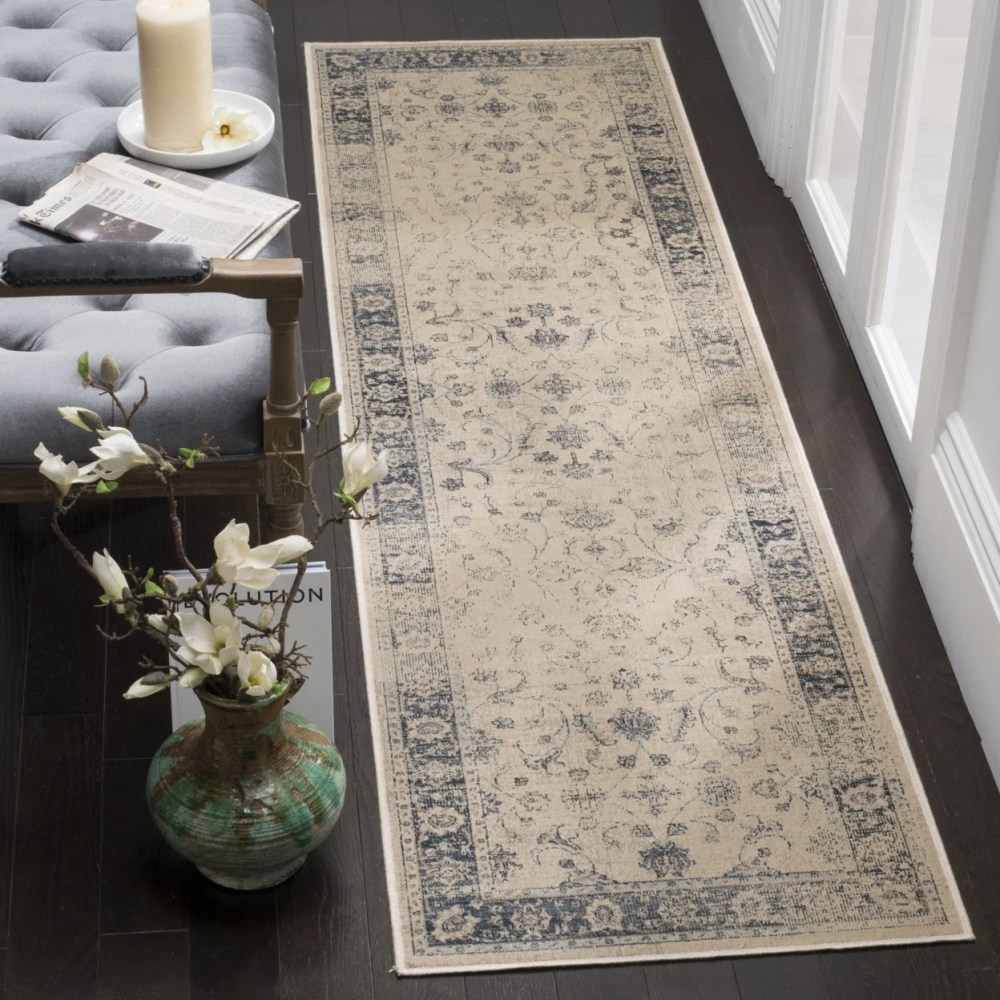 SAFAVIEH Vintage Daven Traditional Area Rug, Stone/Blue, 4" x 5'7" - Image 7