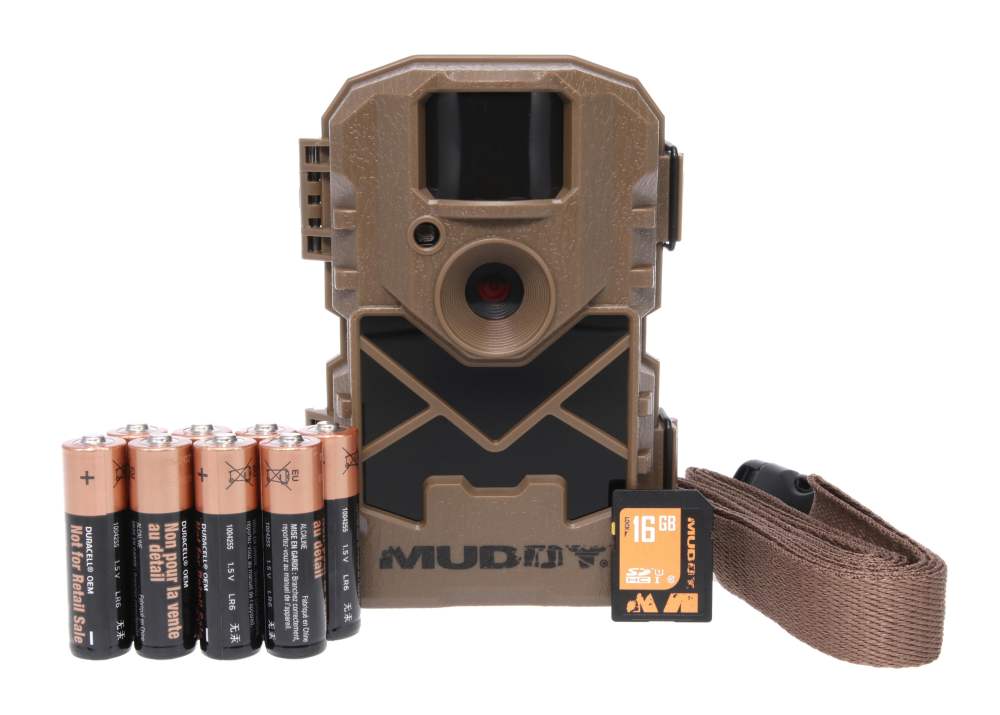 Muddy Pro Cam 20 Combo - 20 MP & 720 Video at 30FPS 0.5 Sec Trigger Speed 80Ft Detection IR Range Durable Hunting Outdoor Scouting Trail Camera, 8 AA Batteries & 16GB SD Card Included