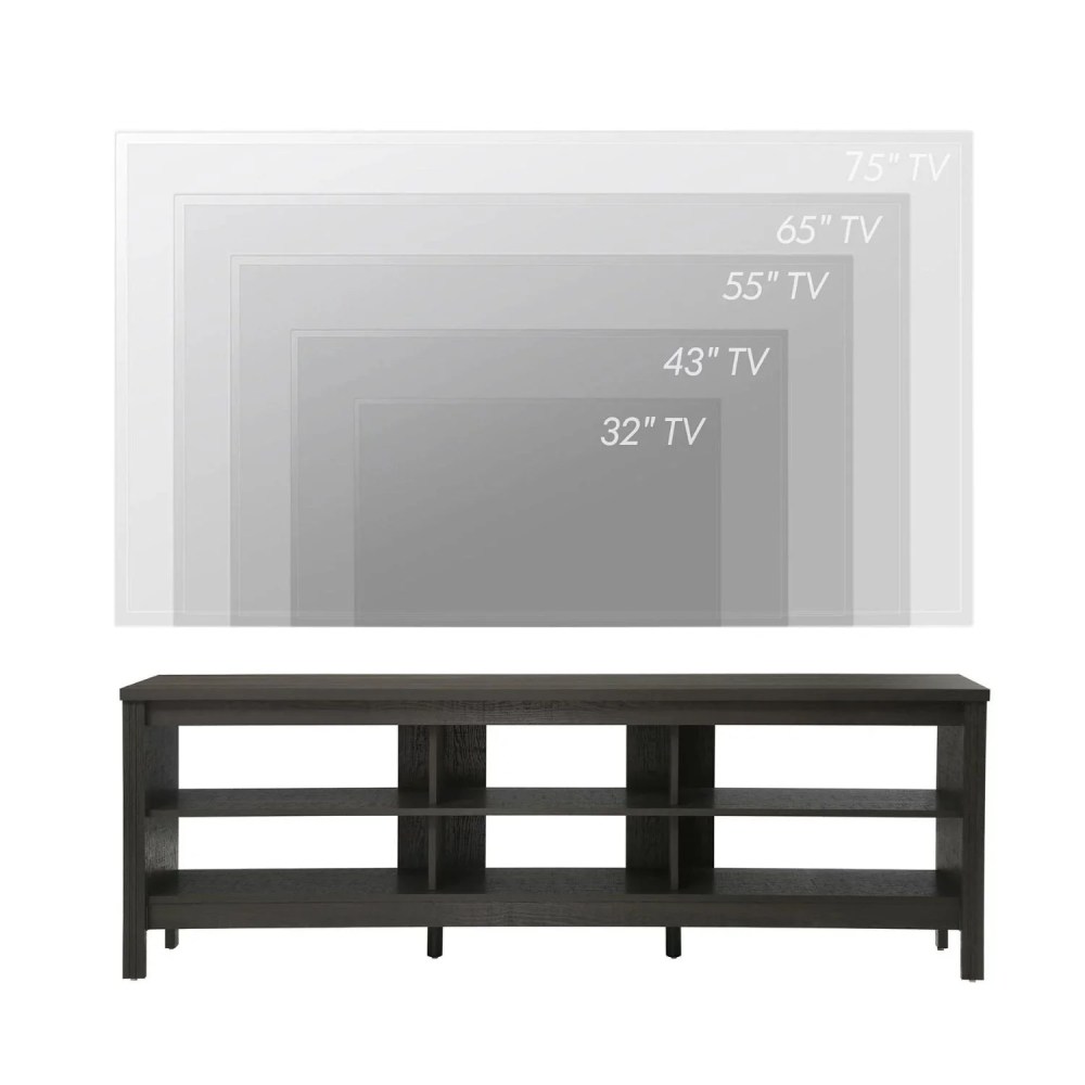 WAMPAT 70" Farmhouse TV Stand for TVs Up to 75 Inch,Wood TV Console with 16 Color LED Light for Living Room,Bedroom,Black - Image 4