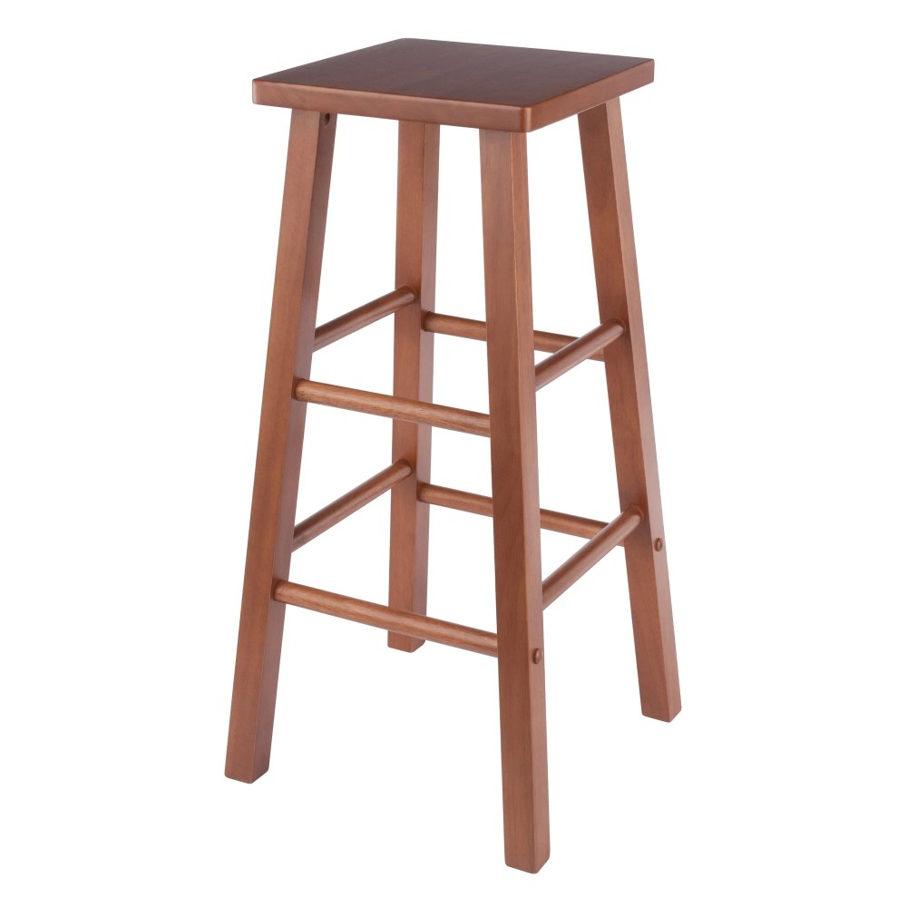 Winsome Carrick Square Seat Bar Stool,Teak Finish