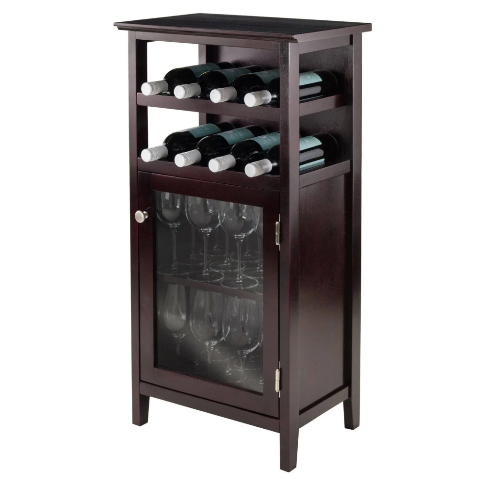Winsome Wood Alta Display Wine Cabinet,Espresso Finish