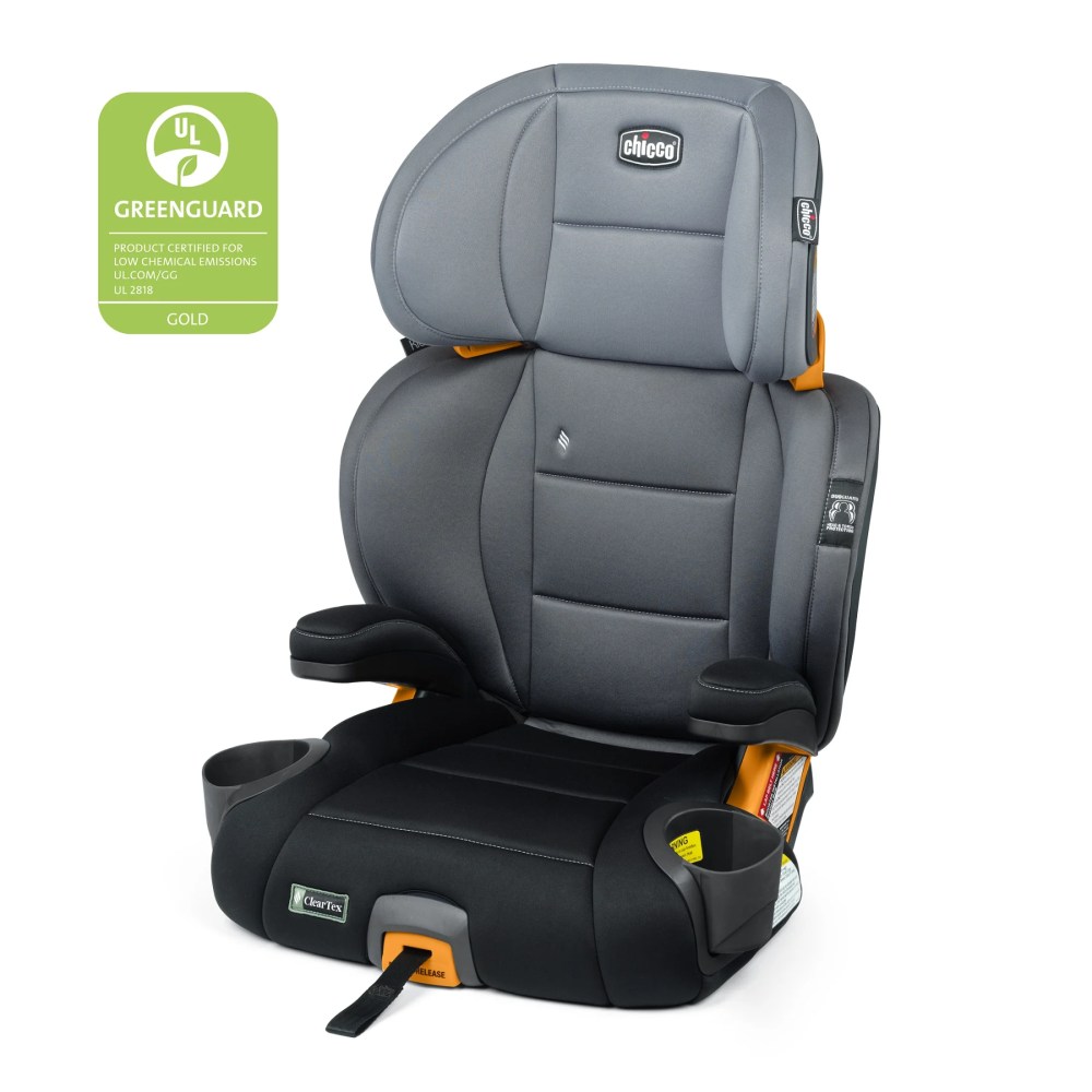 Chicco KidFit ClearTex Plus 2-in-1 Belt Positioning Booster Car Seat - Shadow (Black), New