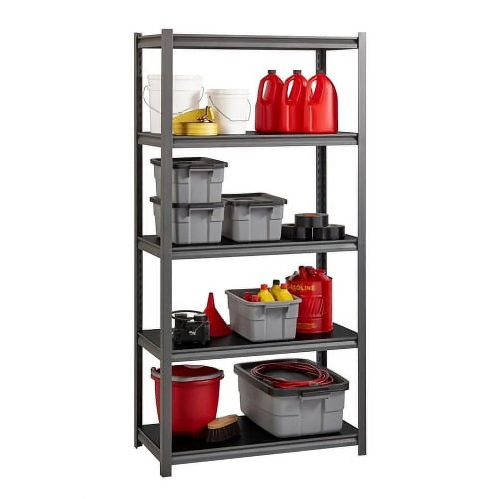 Lorell, 3,200 lb Capacity Riveted Steel Shelving, 1 Each, Black - Image 7