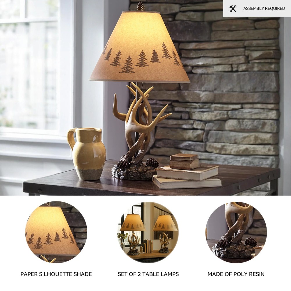 Signature Design by Ashley Casual Derek Table Lamp (Set of 2) Brown - Image 3