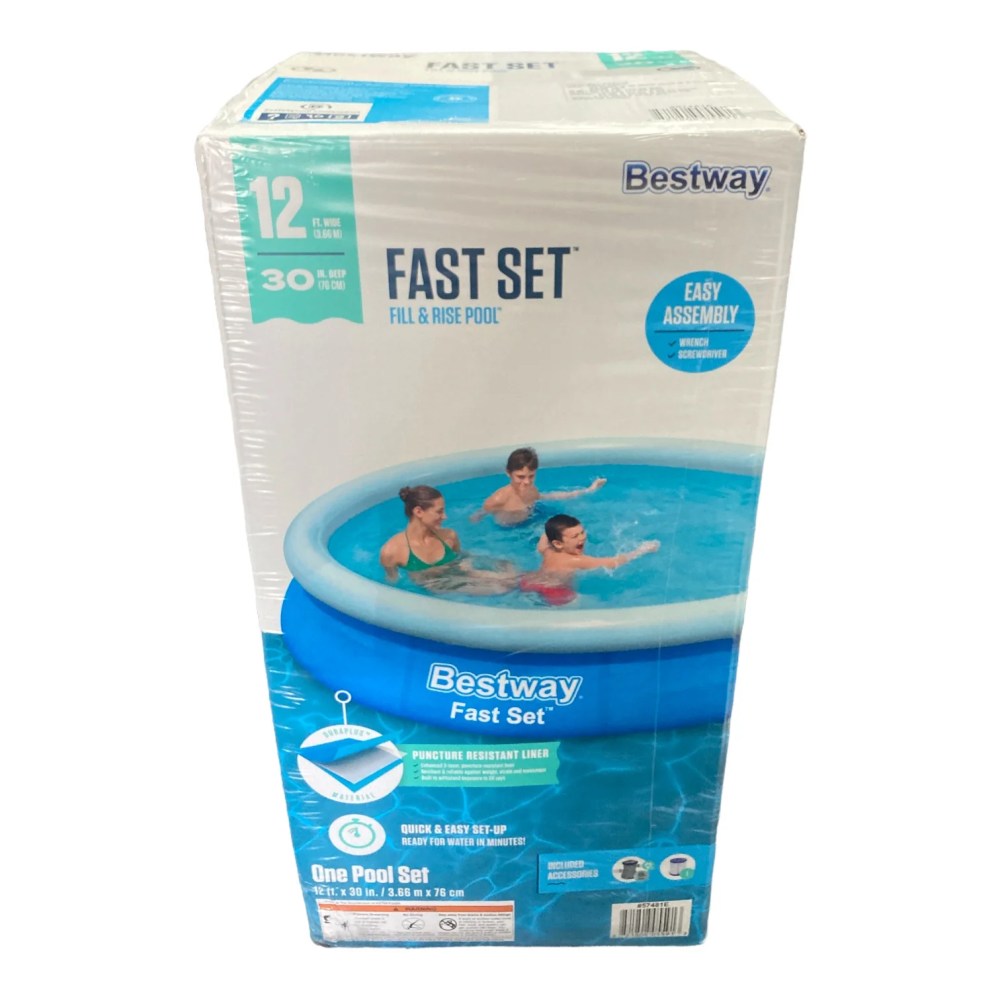 Bestway Fast Set 12ft X 30in Round Inflatable Pool Set