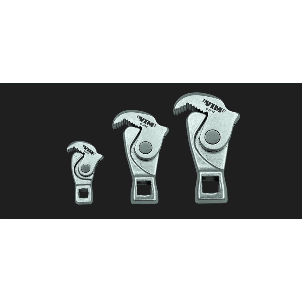 VIM Tools SCF100 Spring Loaded Crowfoot Wrench Set 1/4 3/8 and 1/2 Drive Sizes