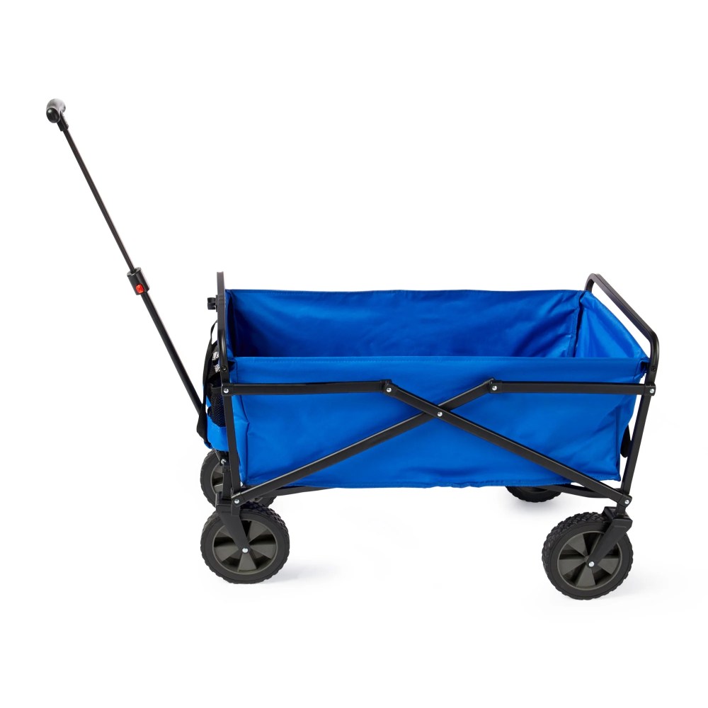 Seina 150lb Capacity Collapsible Steel Outdoor Utility Wagon Cart, Blue - Image 8