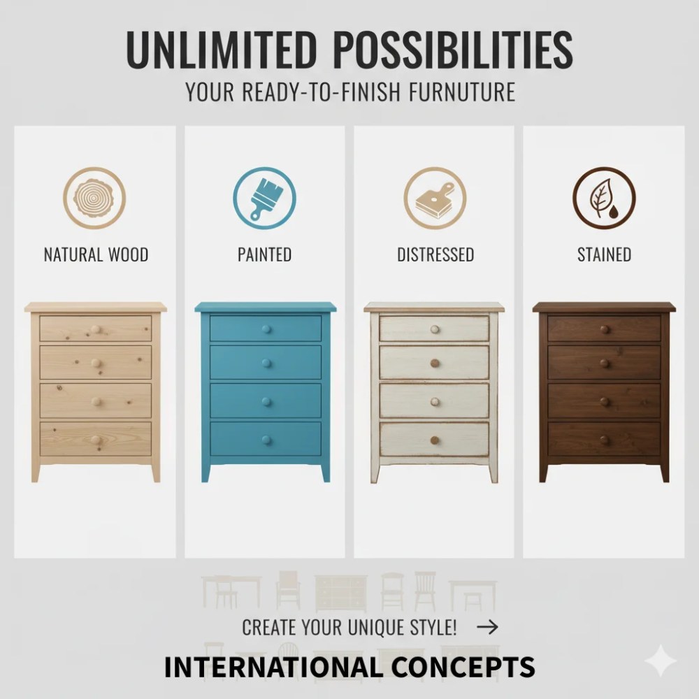 International Concepts Solid Wood Spencer End Table,Unfinished - Image 3