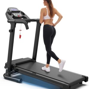 OBENSKY 2.5HP Foldable Treadmill for Home Quiet Folding Running Jogging Machine,  300 LBS