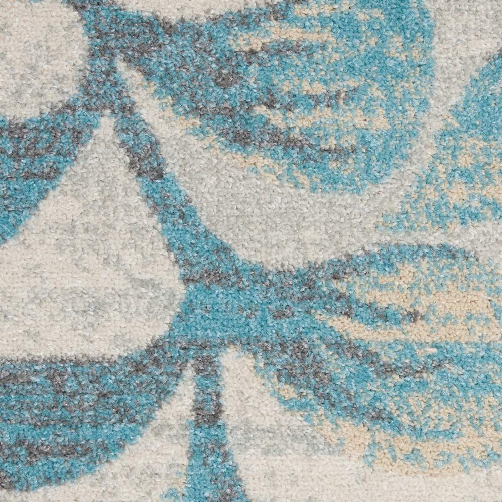 Nourison Tranquil Nature Ivory/Turquoise 5'3" x 7'3" Area Rug, (57) - Image 4