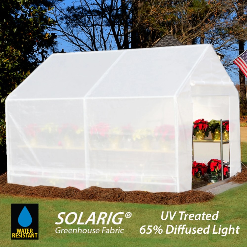 King Canopy Greenhouse 10" x 10" , 1 3/8 in. Steel Frame, 6-Leg, Opaque White Solarig Ripstop Fabric - Image 4