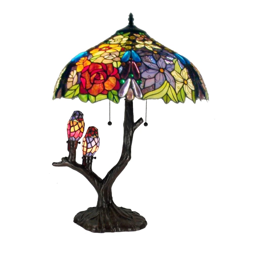 Tiffany-style Warehouse of Tiffany Sarah Camille Table Lamp - Image 3