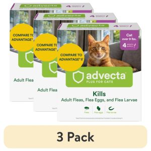 (3 pack) Advecta II Flea Treatment for Large Cat, 4 Monthly Treatments