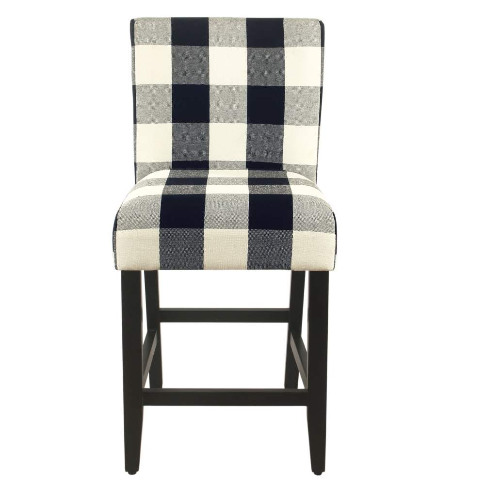 HomePop 24"Classic Parsons Counter Stool - Black and White Plaid