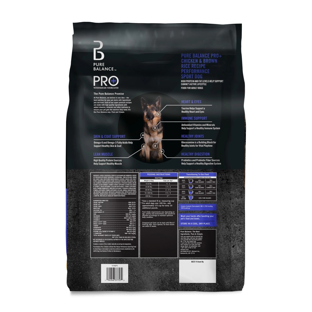 Pure Balance Pro Performance Sport Dog Dry Dog Food, Chicken & Brown Rice Recipe, 30 lb Bag - Image 2