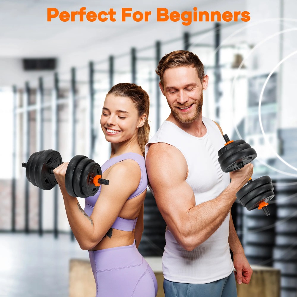 Naipo 44lb Adjustable Dumbbell Set 4 In 1 To Kettlebell Barbell and Push Up Stand Home Gym Weights Dumbbells for Beginners Youth Women Space Saving Workout Equipment - Image 5