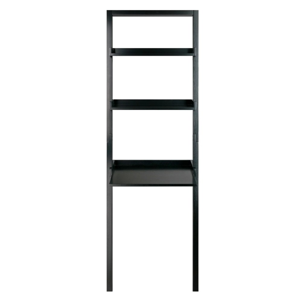Winsome Wood Bellamy Leaning Desk with 2 Shelves,Black Finish - Image 9
