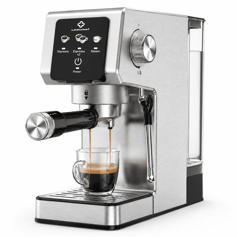 LINKChef 20-Bar Espresso Machine with Automatic Steam Wand,1300W Professional Espresso Maker,40 oz Removable Water Tank,Single & Double Shot