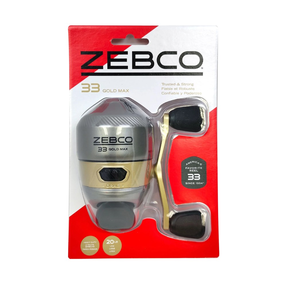 Zebco 33 MAX Gold Spincast Fishing Reel, Size 60 Reel, Silver/Gold (Clam Package) - Image 4