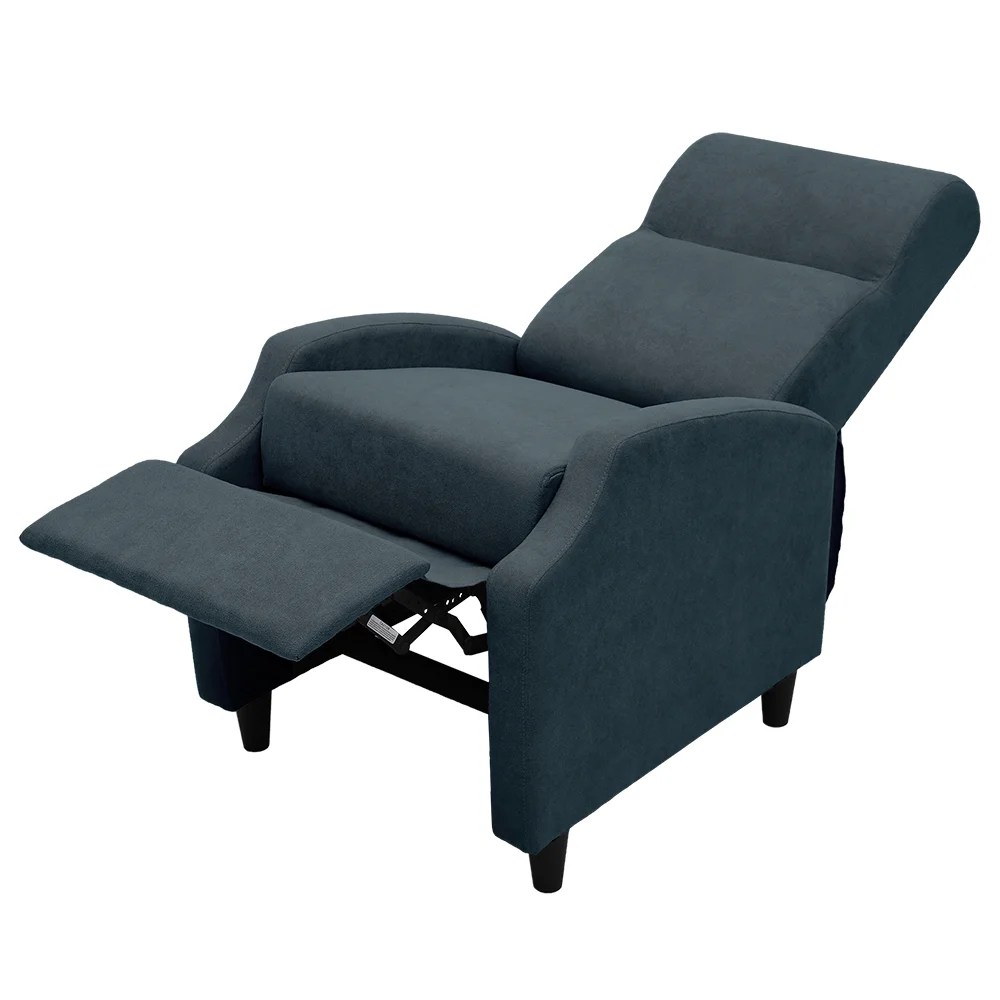 Abble Push Back Fabric Manual Recliner Chair Single Rclining Sofa for Living Room,Bedroom -Denim - Image 5