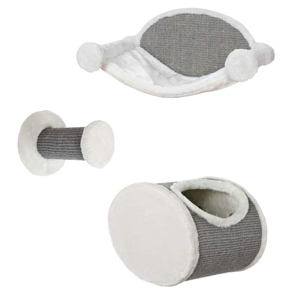 TRIXIE Liam Multi-Level Wall Mounted Cat Perch-Lounge Set, Gray