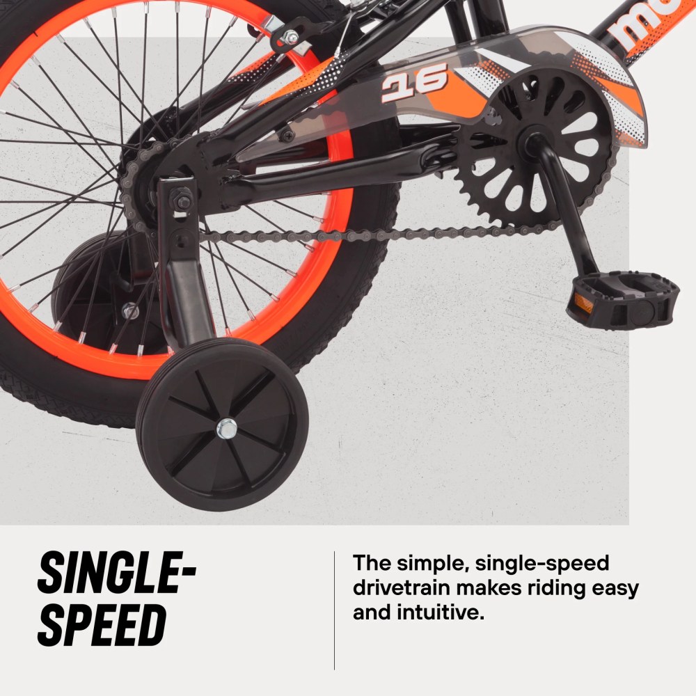 Mongoose Mutant Kids BMX Style Boys Bike, 16-in. Wheels, Kids Ages 3 - 5, Black & Orange - Image 7