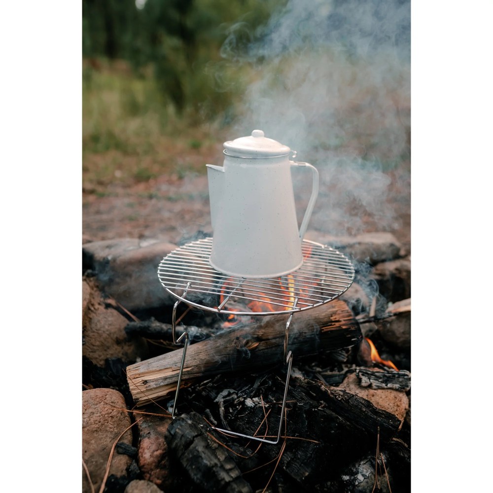 Stansport Enamel Percolator Coffee Pot & 4 Mug Set - White - Image 2