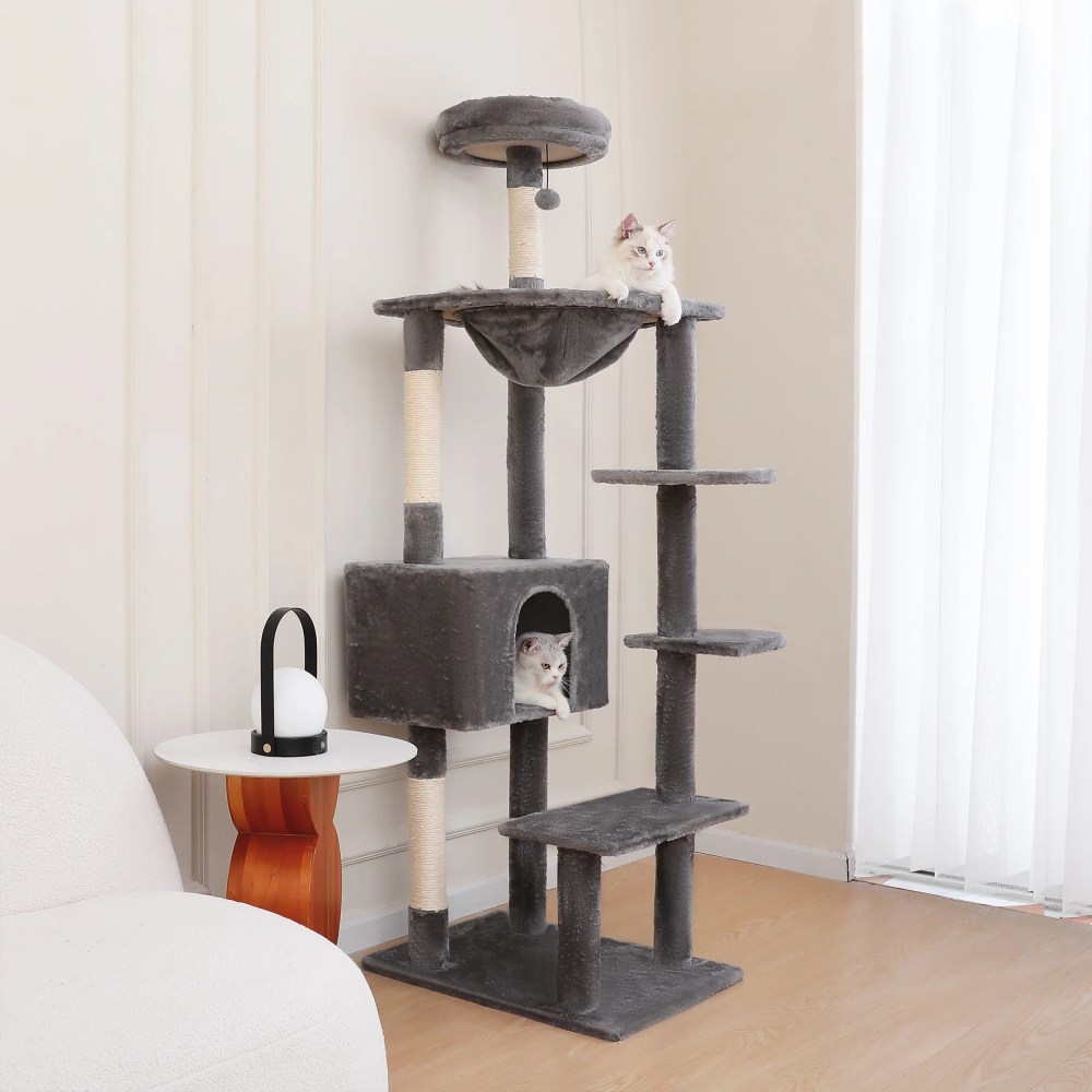 Vibrant Life 70" Cat Tree for Indoor Cat, Multi-Level Cat Tower with Scratching Posts, Gray - Image 6
