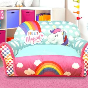 Heritage Club Unicorn Toddler Pink Polyester Bean Bag Sofa Chair