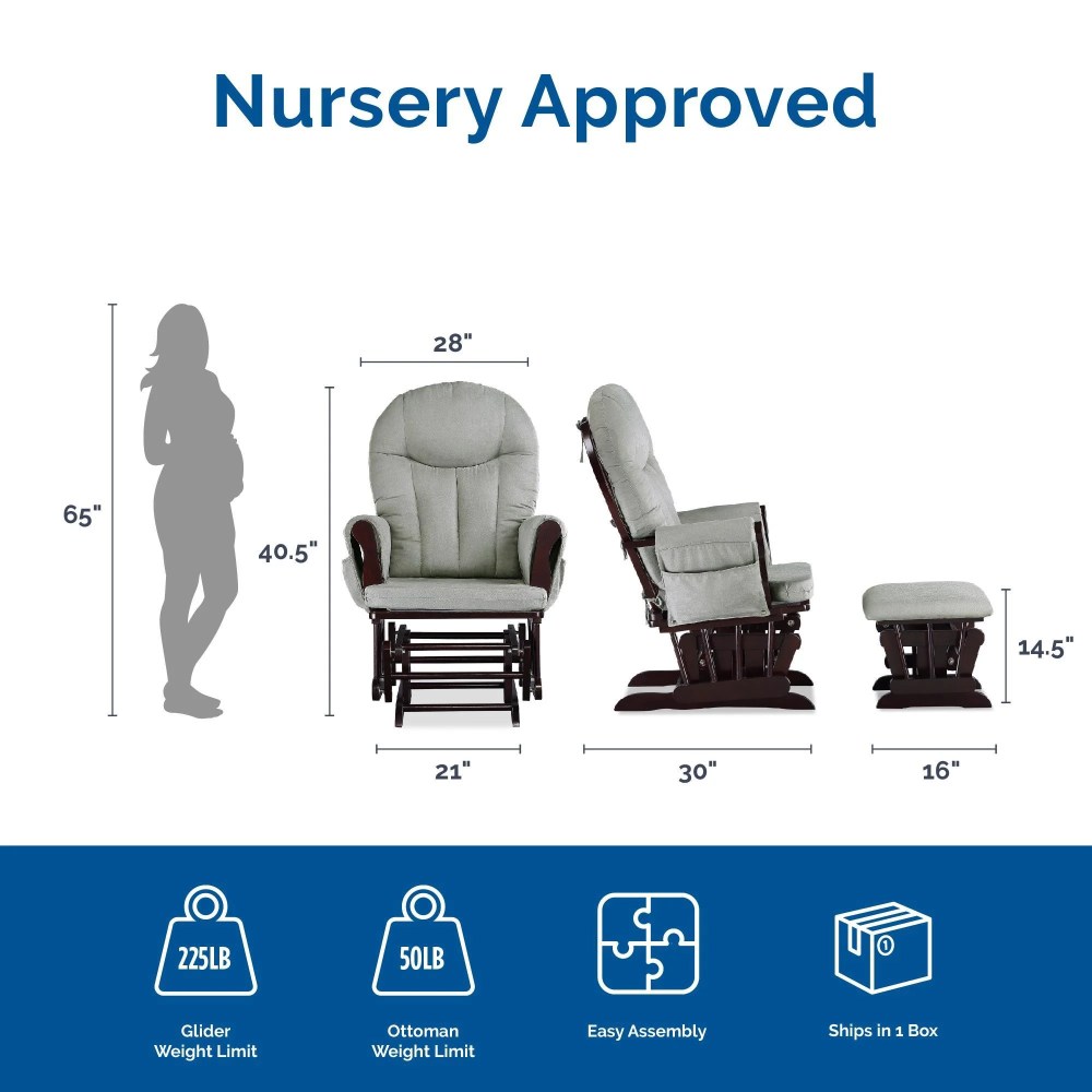 Baby Relax Huntington Nursery Glider & Ottoman - Image 4