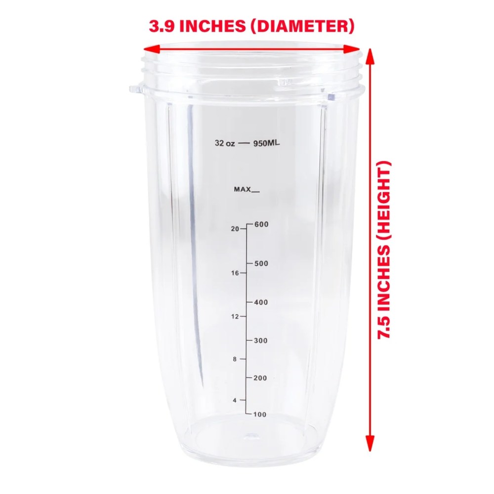 3 Pack 32 oz Colossal Cups with Flip To-Go Lids,Extractor Blade and 3 Gaskets Replacement Part Compatible with NutriBullet NB-101B NB-101S NB-201 - Image 3