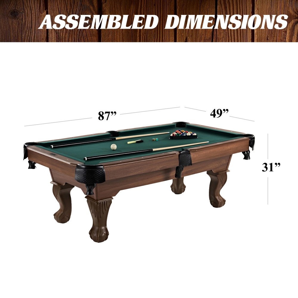 7.25 ft Winstead Pool Table - Full Size Billiard Table with Complete Accessories Set, Green, by Barrington Billiards - Image 4