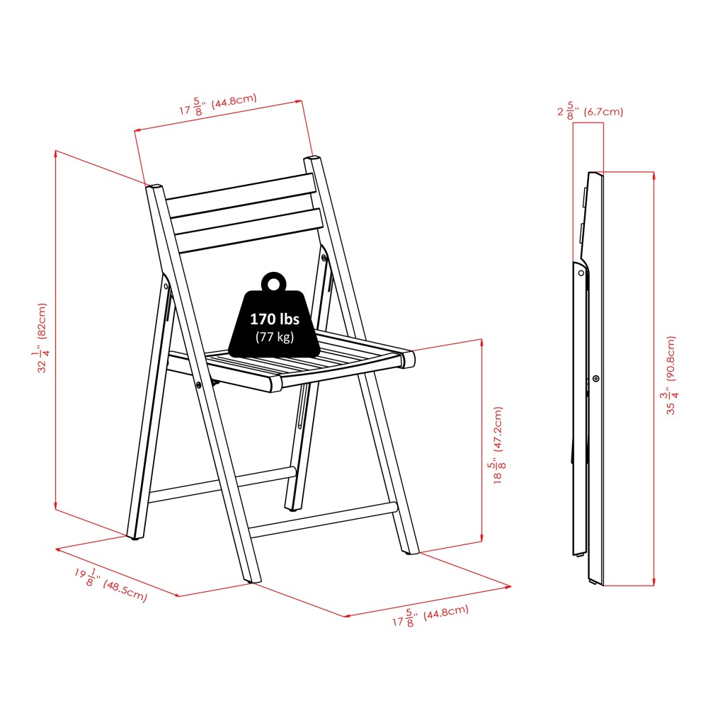 Winsome Robin 4-PC Folding Chair Set,Walnut Finish - Image 10