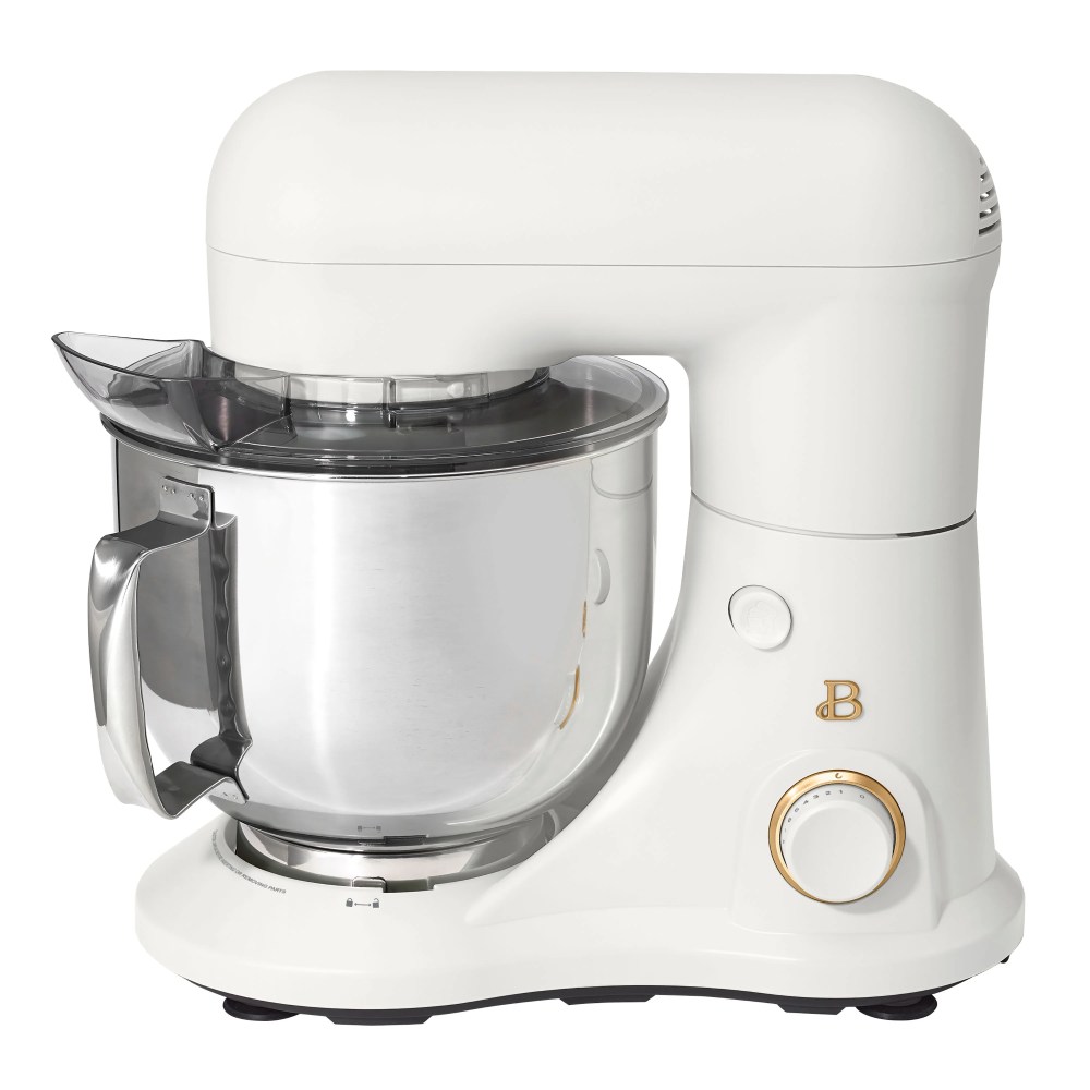 Beautiful 5.3 Qt Stand Mixer,White Icing with Flat Beater,Dough Hook,Balloon Whisk