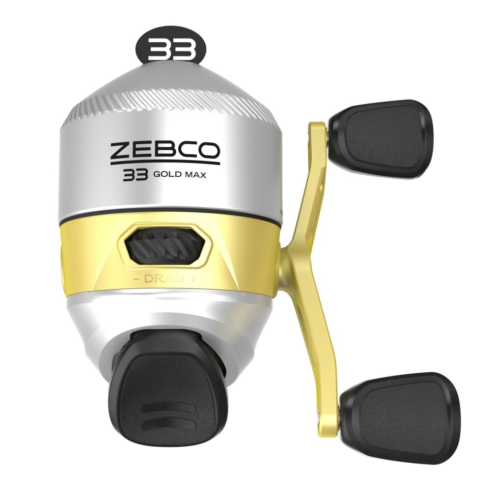 Zebco 33 MAX Gold Spincast Fishing Reel, Size 60 Reel, Silver/Gold (Clam Package) - Image 2