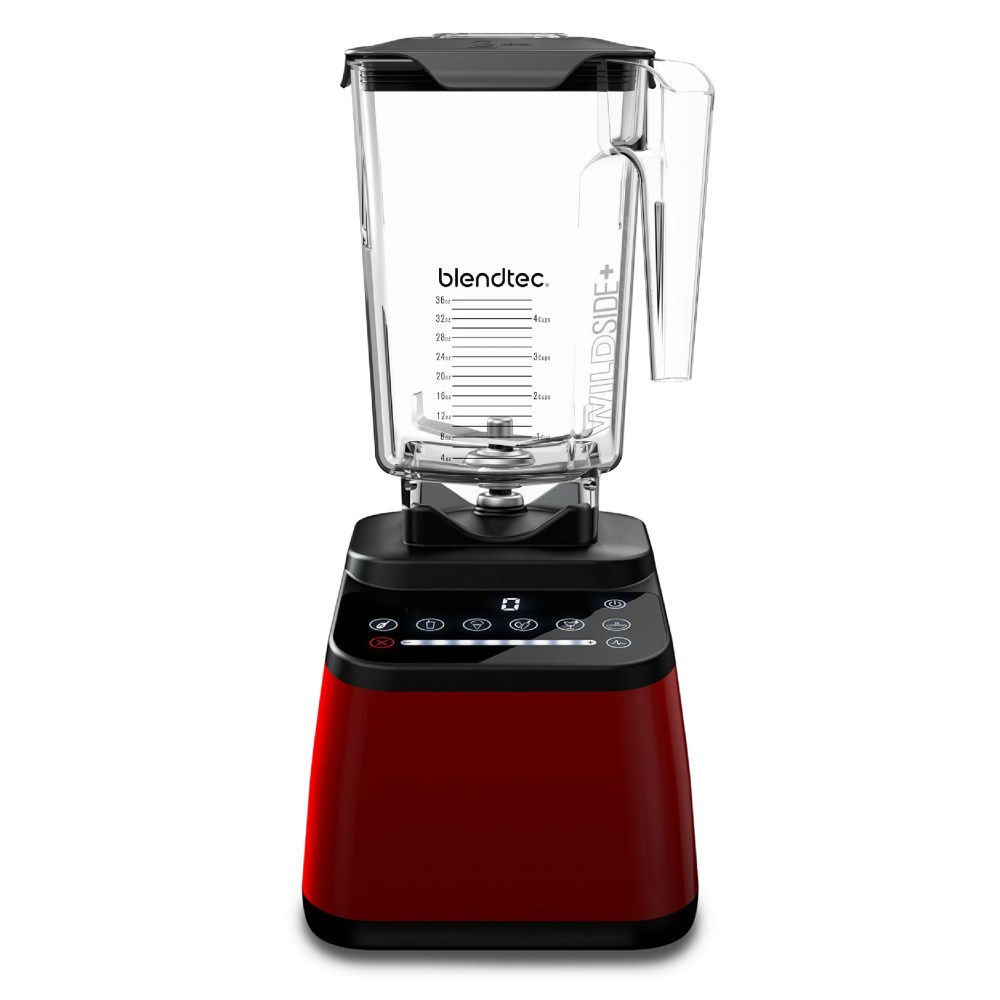 Blendtec Original Designer Series Blender and 90 oz WildSide Jar - Kitchen Blender Bundle - Red