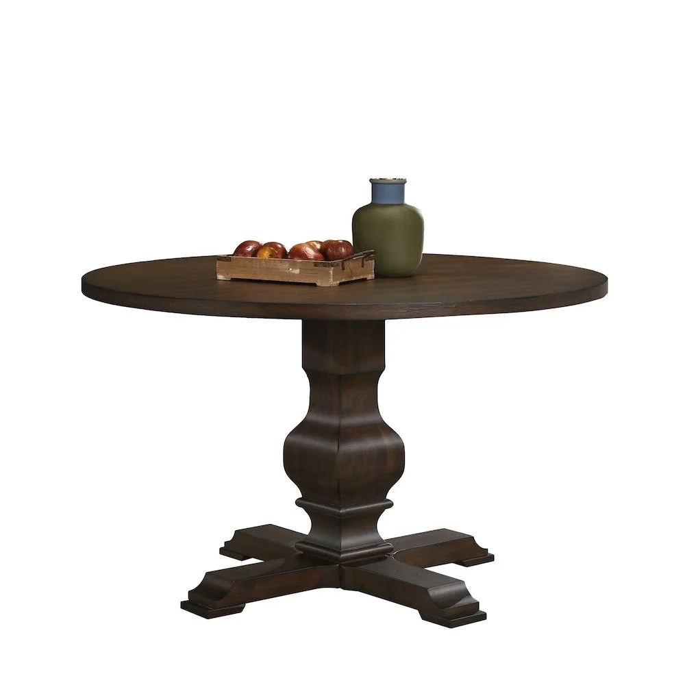 Roundhill Furniture Havre Pedestal Base Round Dining Table,Espresso