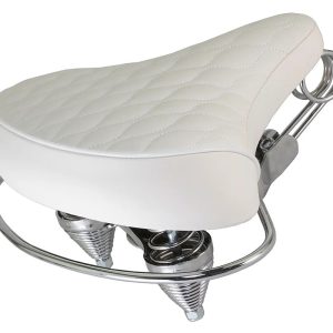 Bike Beach Cruisers Saddle Diamond Web Spring White.