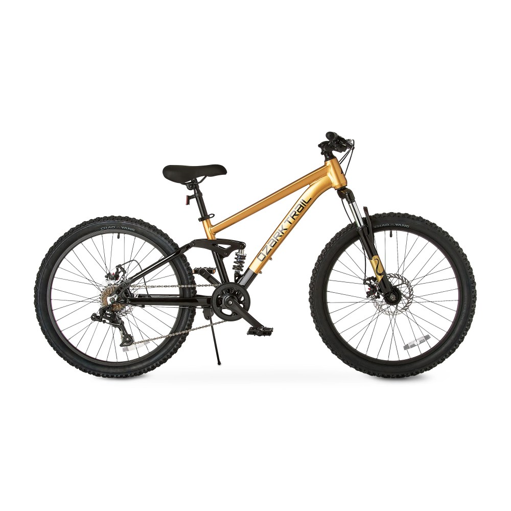 Ozark Trail 24" FS.1 Epictrail Full Suspension Mountain Bike,  Fits Riders 4'6" - 5'6",  Gold,  Teens and Adults,  Unisex,  Online Only
