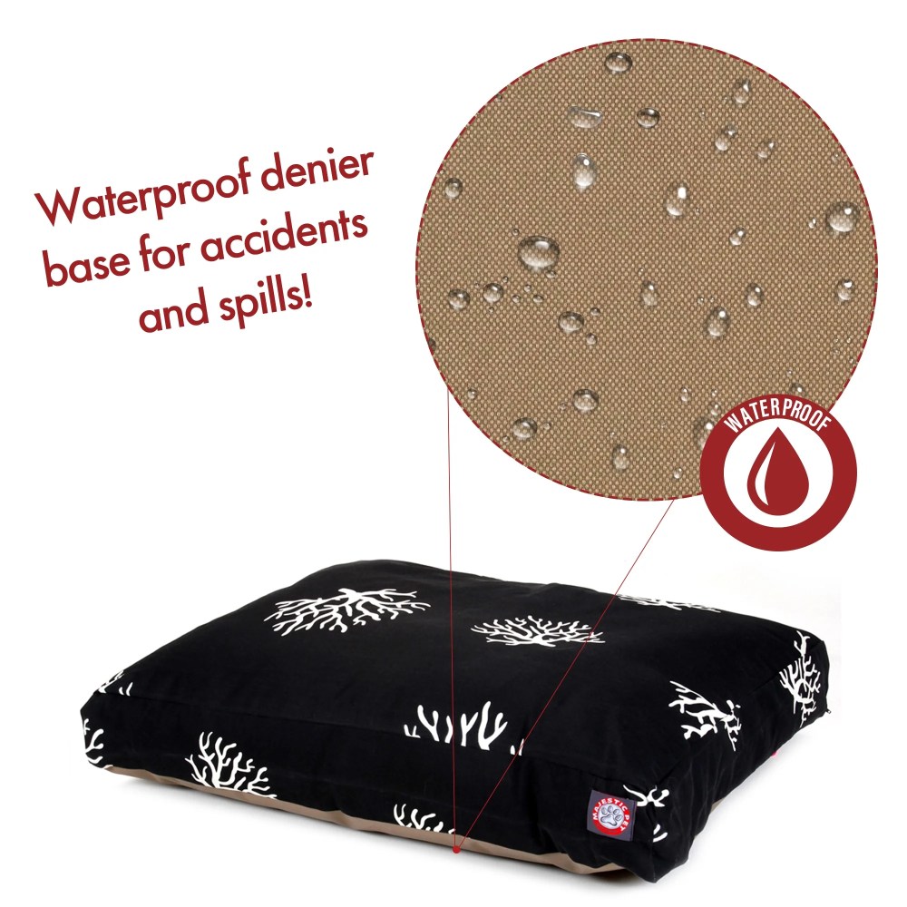 Majestic Pet Coral Rectangle Pet Bed For Dogs, Removable Cover, Black, Extra Large - Image 3