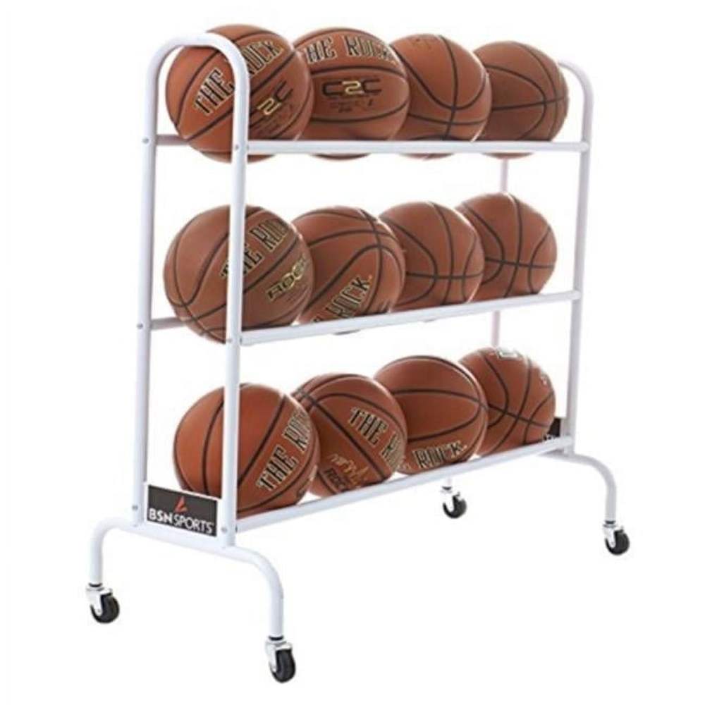 BSN SPORTS Wide-Body Ball Cart (3 Rows, Holds 12 Balls)