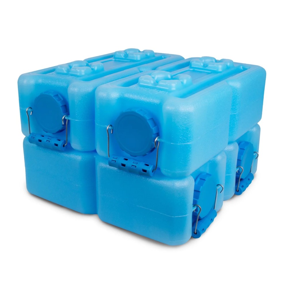 WaterBrick Stackable 3.5 Gallon Blue Water & Food Storage Container - 4 Pack