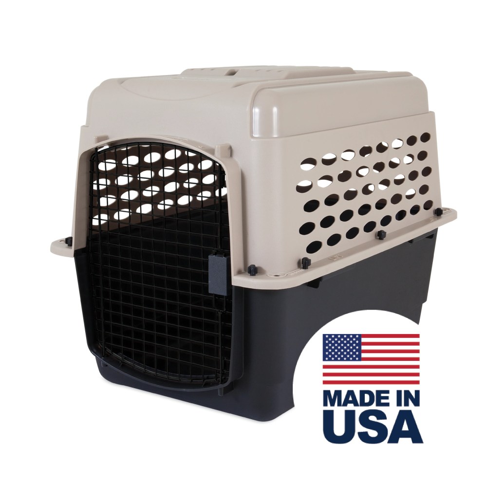 Petmate Vari Medium Plastic Portable Dog Kennel Airline Friendly Pet Carrier, 32" for Pets 30-50 lb, Taupe/Black - Image 7
