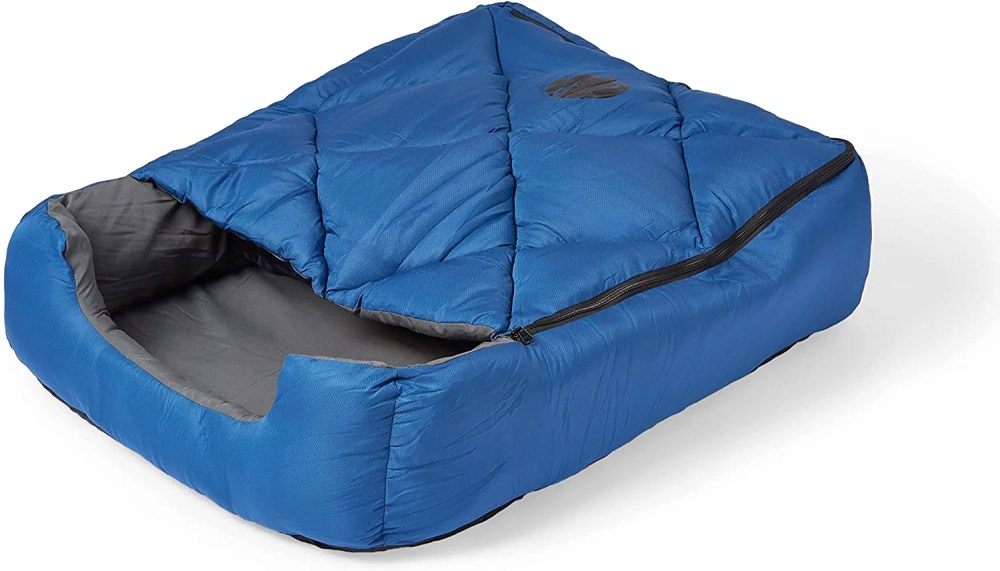 OmniCore Designs Pet Sleeping Bag (SM/Blue) with Zippered Cover for Travel, Camping, Backpacking, Hiking Good for Small and Large Pets Use as Pet Beds, Pet Mats or Pet Blanket