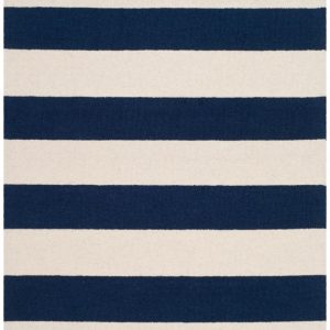 SAFAVIEH Kids Rugby Striped Wool Area Rug, Navy/Ivory, 3" x 5"