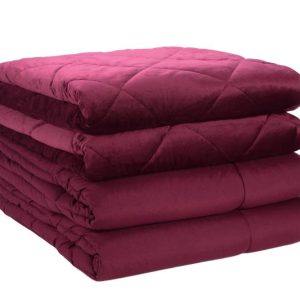 St. James Home 2pc Velvet blanket & Microfiber Comforter Set, Tawny Port, Twin