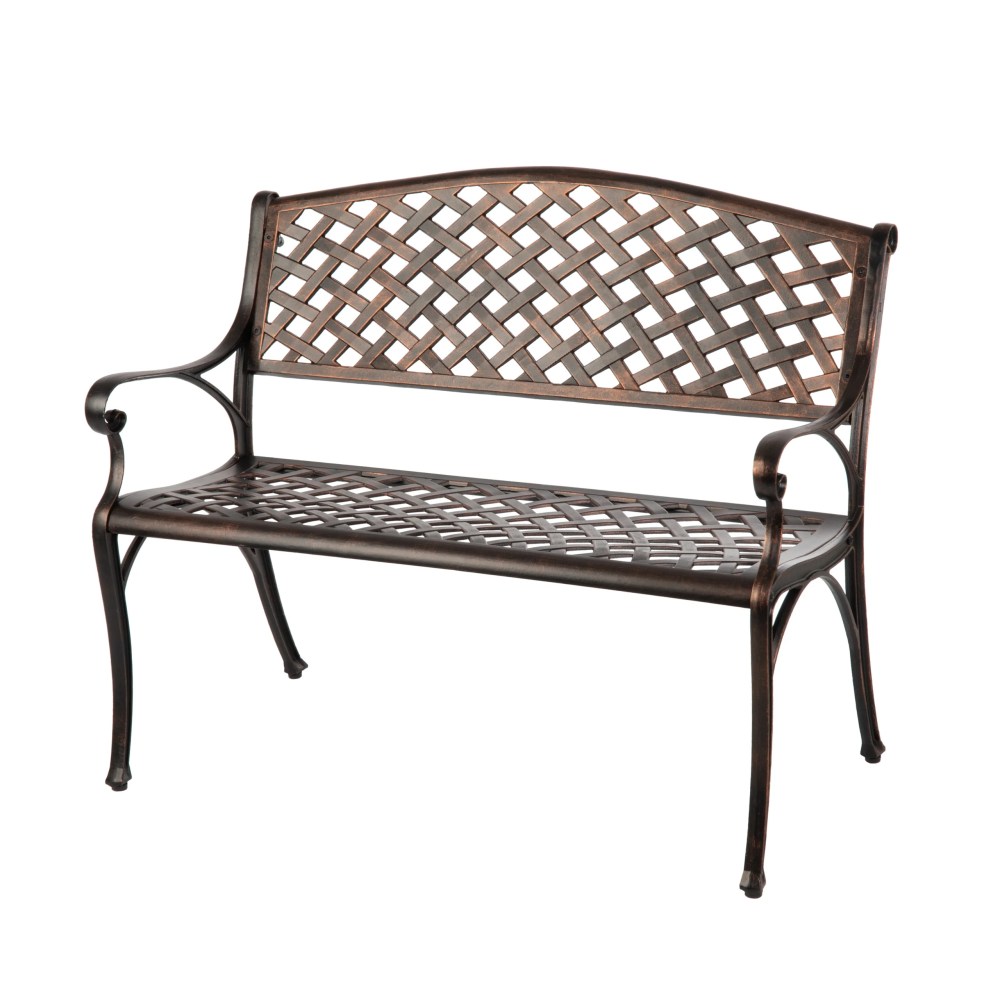 Antique Bronze Cast Aluminum Patio Bench