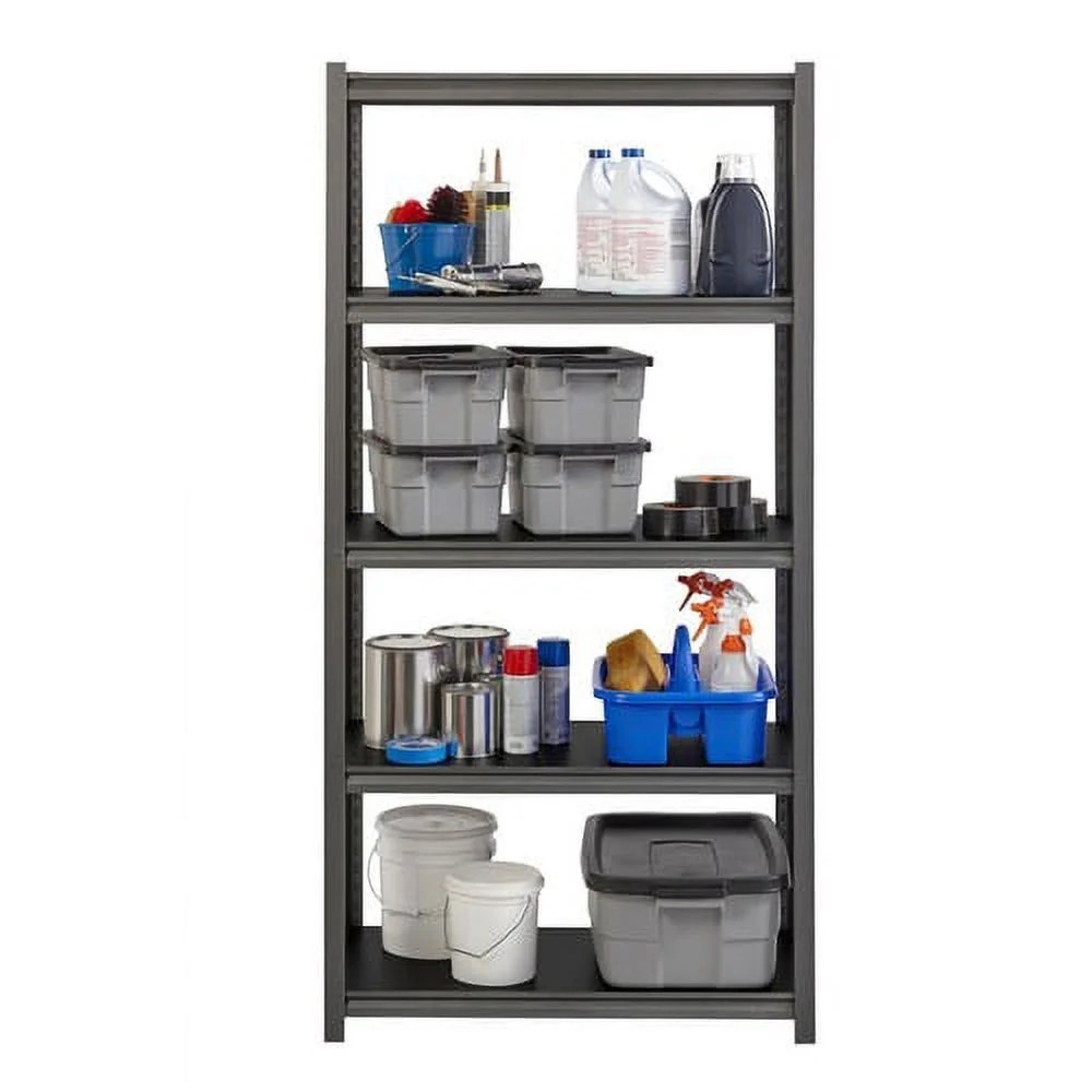 Lorell, 3,200 lb Capacity Riveted Steel Shelving, 1 Each, Black - Image 5