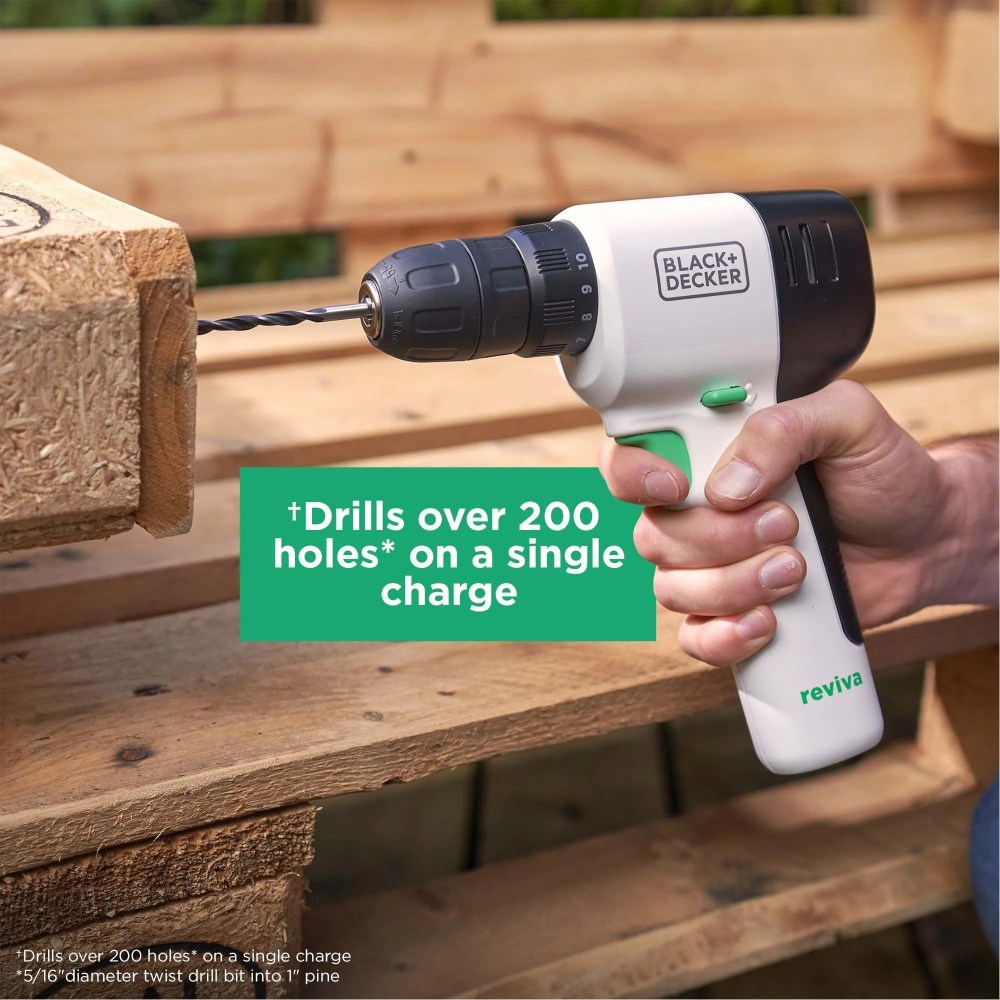 BLACKDECKER Reviva 12V MAX Cordless Drill with Charger and Double-Ended Screwdriver Bit (REVCDD12C) - Image 5